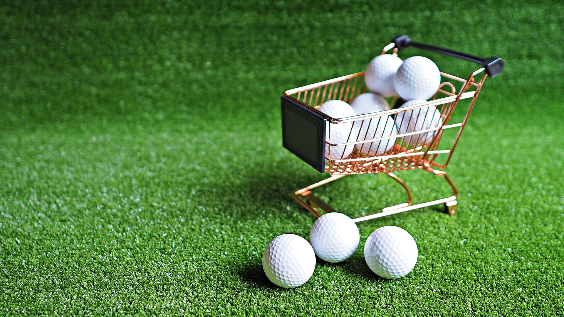 Golf balls on shopping cart